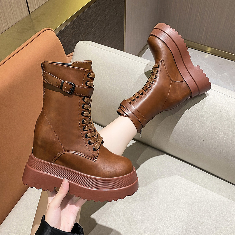 11cm Woman Hidden Wedges Boots - Sewing Latex incelemesi ve fiyatı