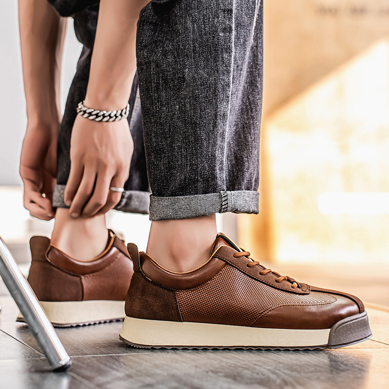 New Men Leather Casual Shoes O - Sewing Latex incelemesi ve fiyatı