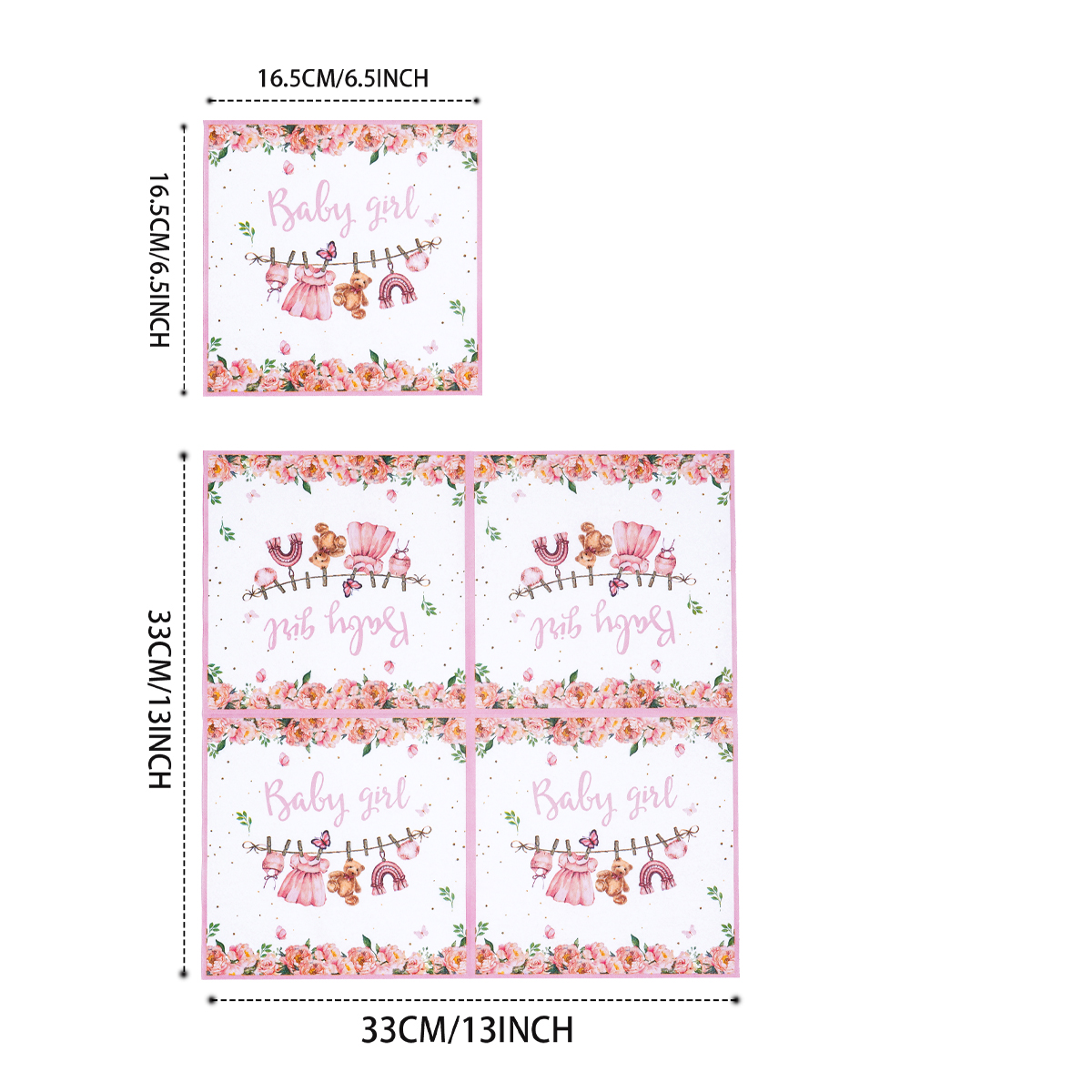 Pink Floral Baby Girl Disposab - Pattern Tissue Paper incelemesi ve fiyatı