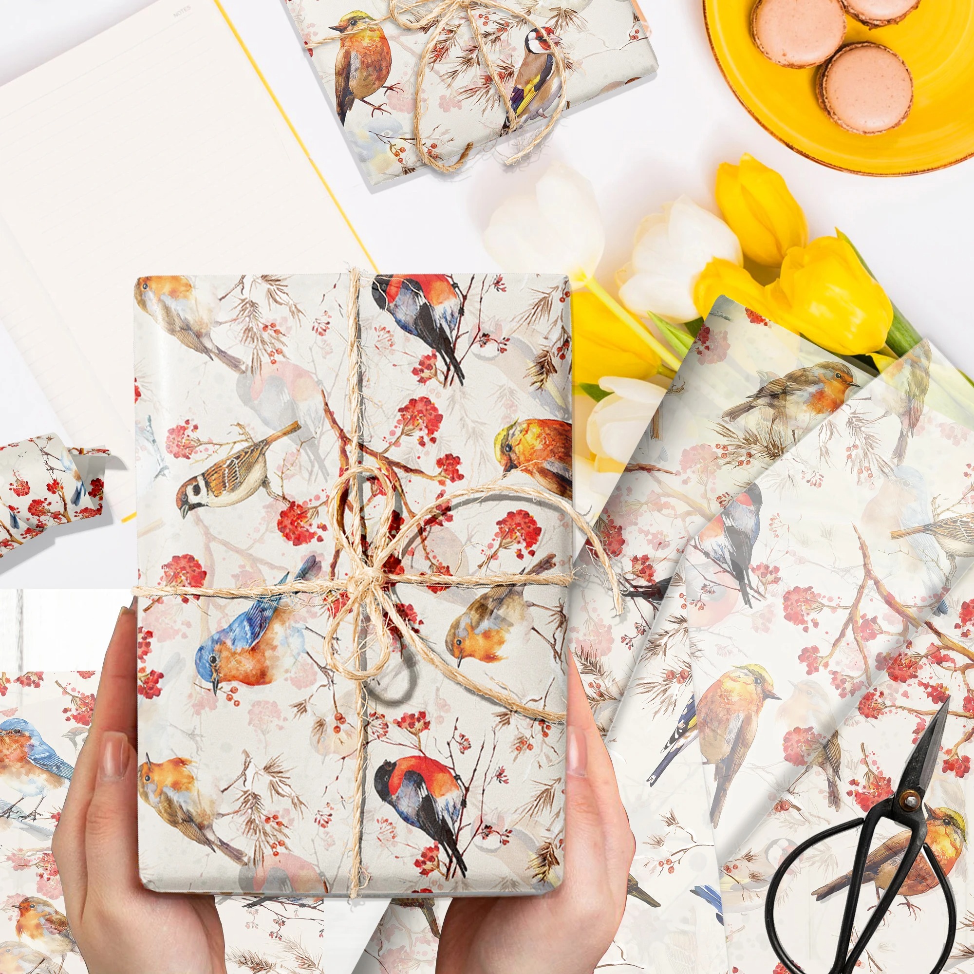 15/35pcs Flower Birds Printed  - Pattern Tissue Paper incelemesi ve fiyatı