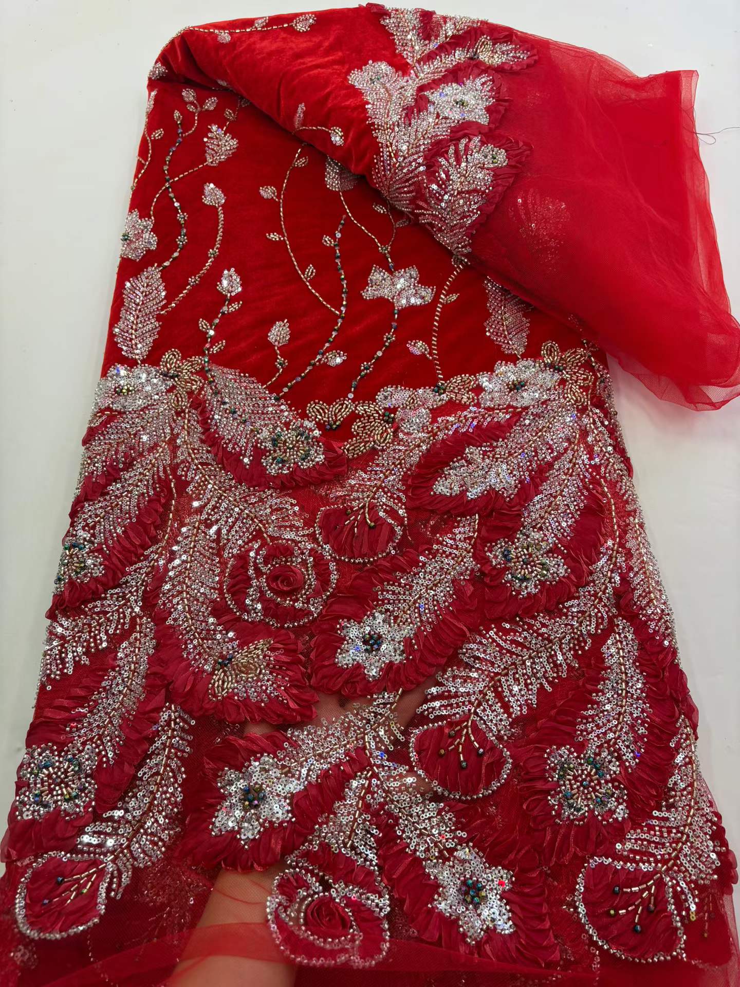 Velvet African Sequins Lace Fa - Sewing Velvet Fabric incelemesi ve fiyatı