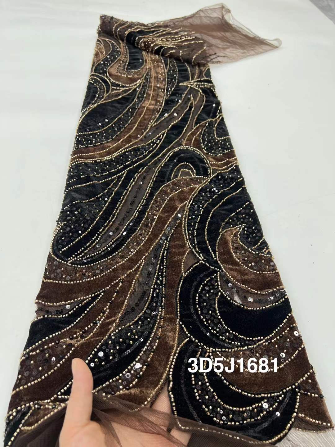 African Beads Velvet Lace Fabr - Sewing Velvet Fabric incelemesi ve fiyatı