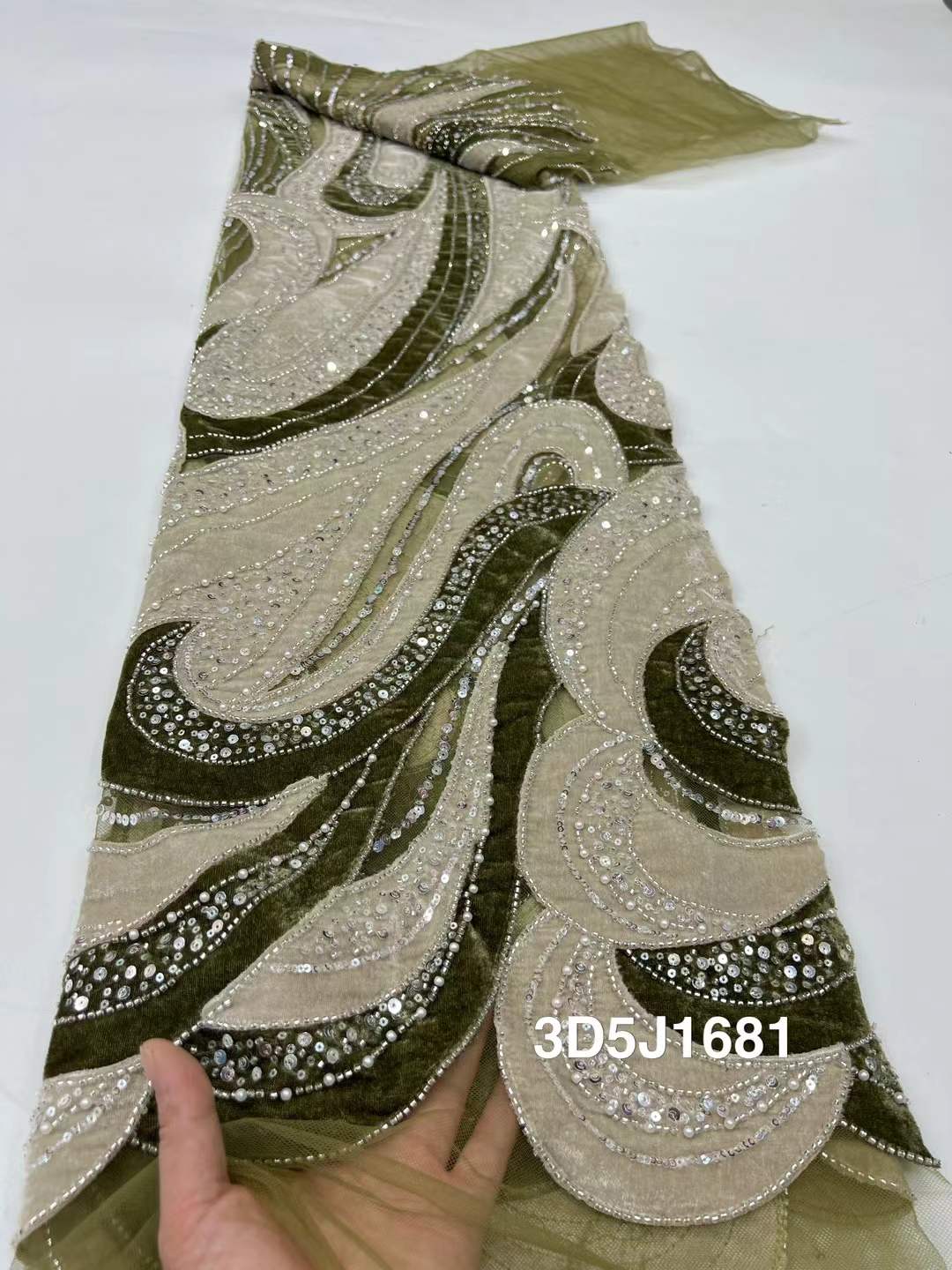 African Beads Velvet Lace Fabr - Sewing Velvet Fabric incelemesi ve fiyatı
