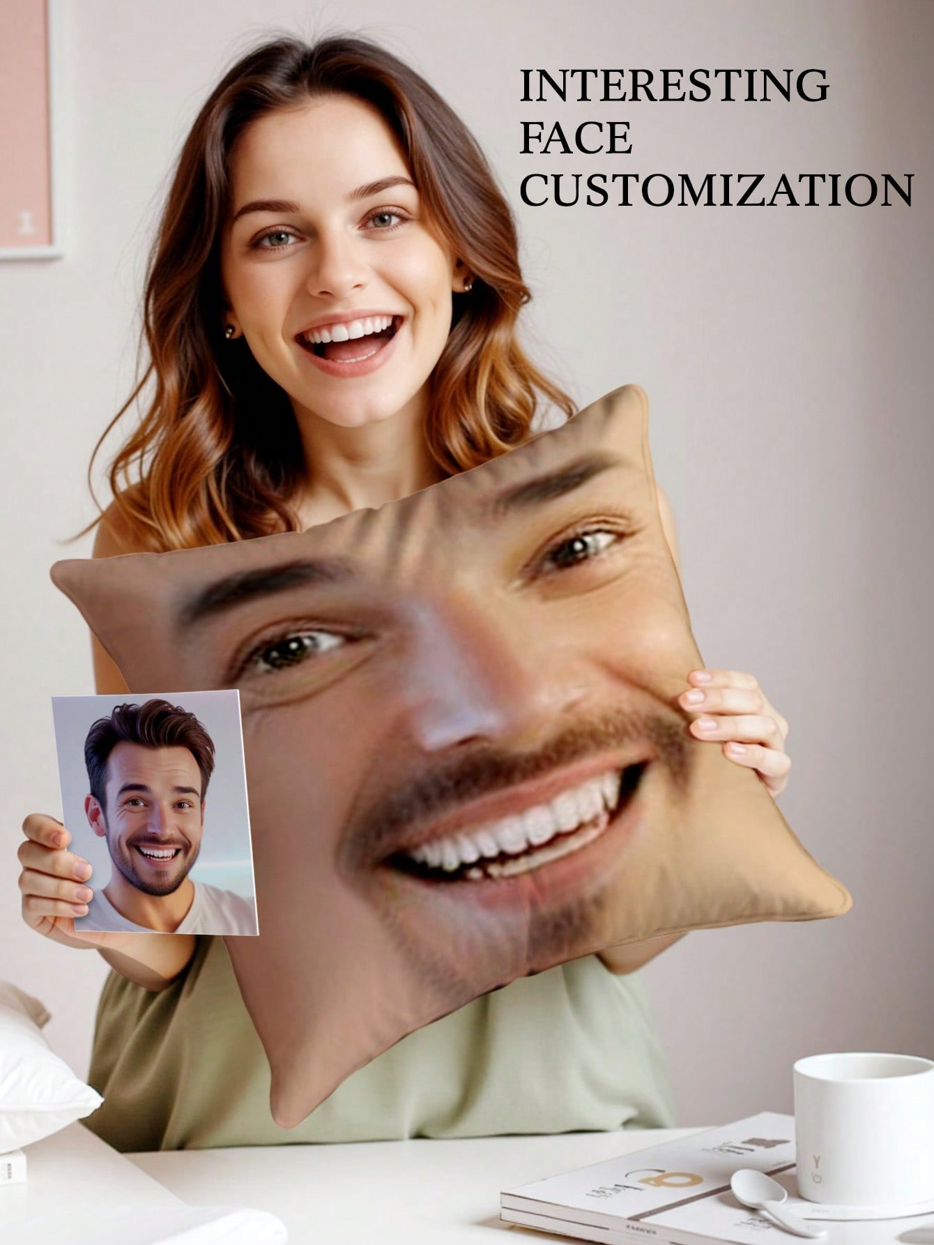 1pc Custom Face Square Pillow  - Sewing Custom incelemesi ve fiyatı