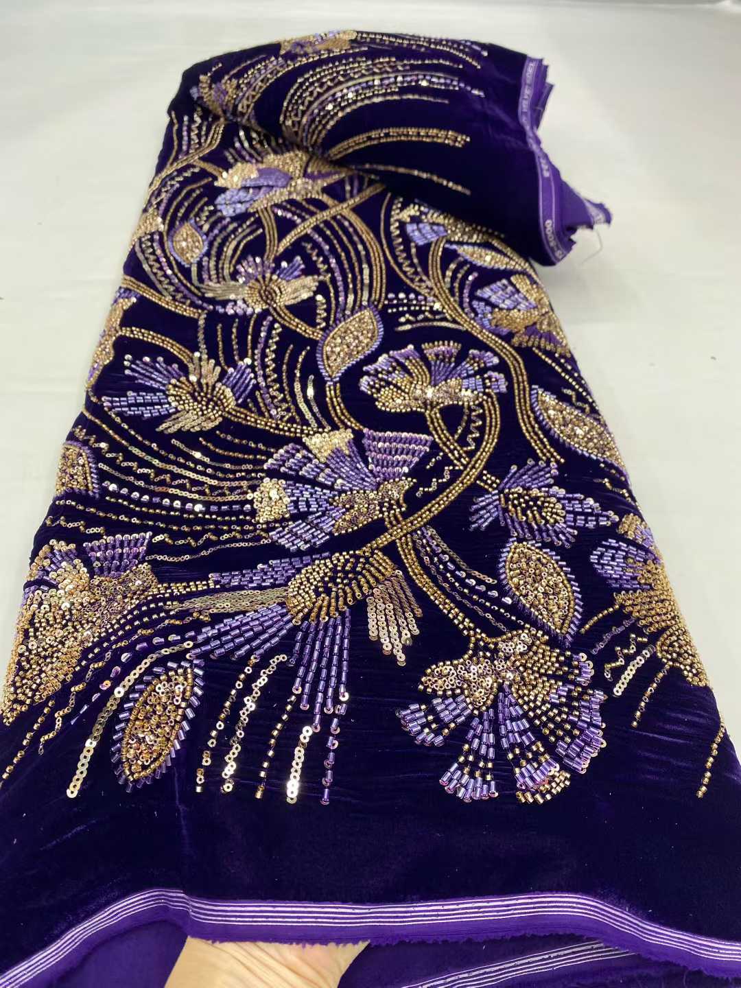 Luxury African Velvet Lace Fab - Sewing Velvet Fabric incelemesi ve fiyatı