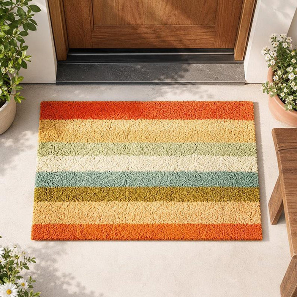Retro Colorful Stripe Doormat  - Century Textile & Sewing Supply Reviews incelemesi ve fiyatı