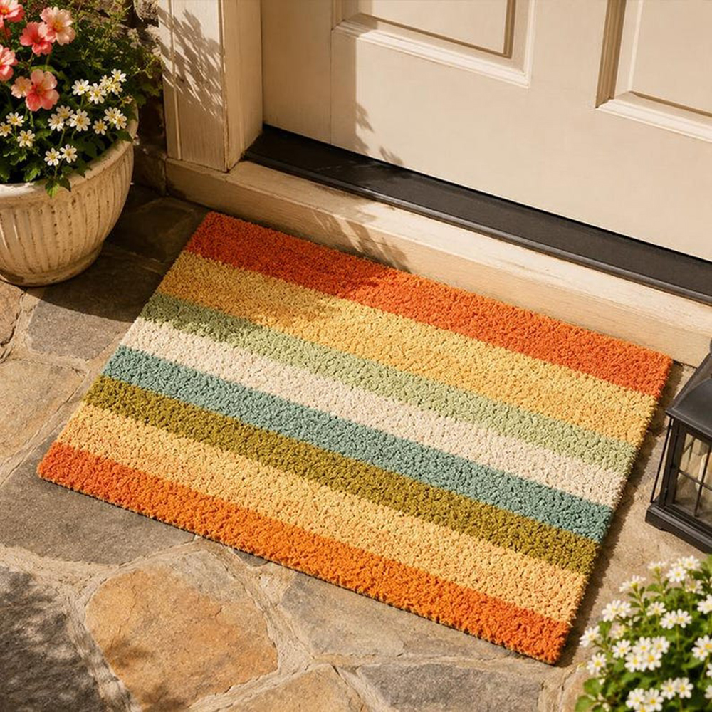 Retro Colorful Stripe Doormat  - Century Textile & Sewing Supply Reviews incelemesi ve fiyatı