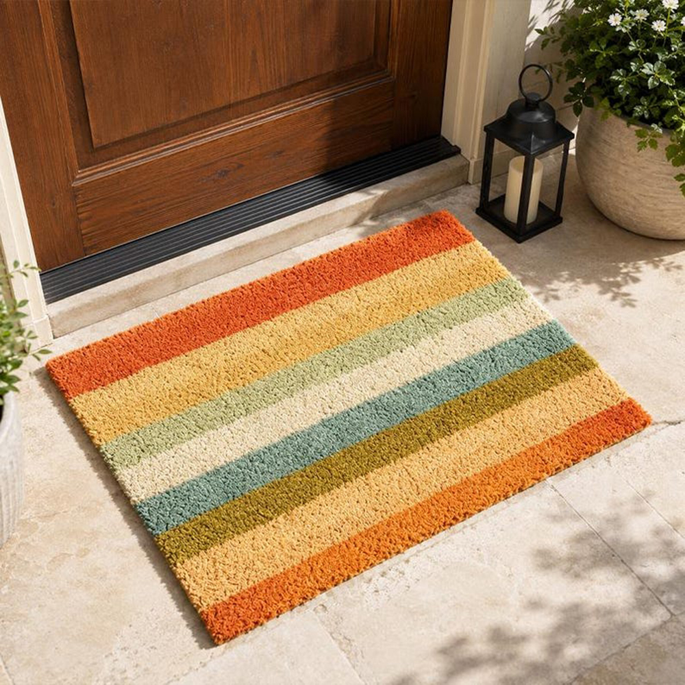 Retro Colorful Stripe Doormat  - Century Textile & Sewing Supply Reviews incelemesi ve fiyatı