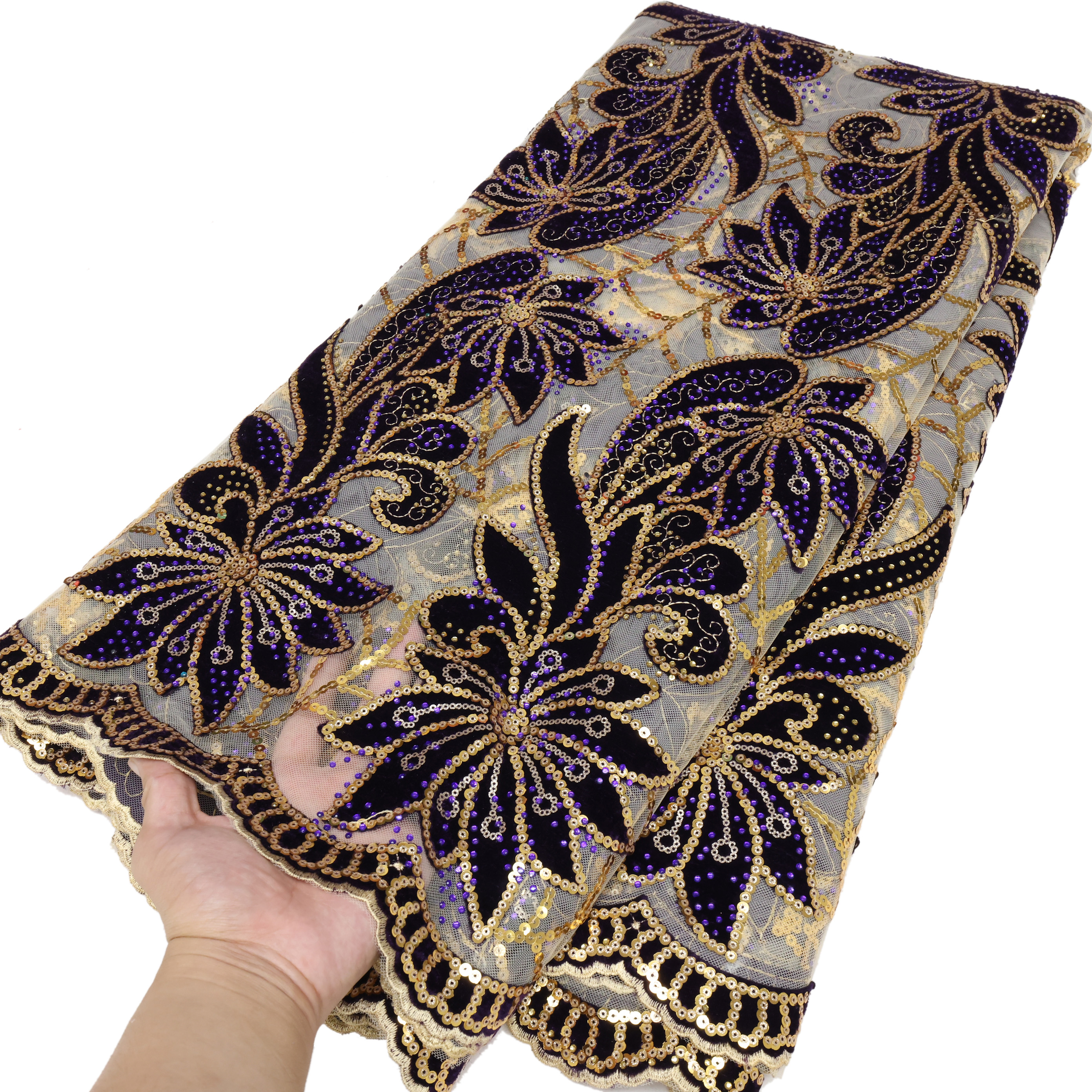 African Velvet Lace Fabric 202 - Sewing Velvet Fabric incelemesi ve fiyatı