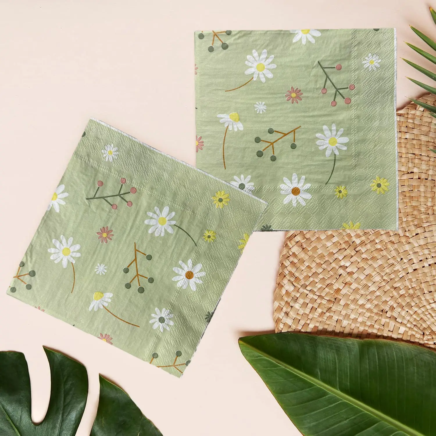 Chamomile Printed Napkin Green - Pattern Tissue Paper incelemesi ve fiyatı