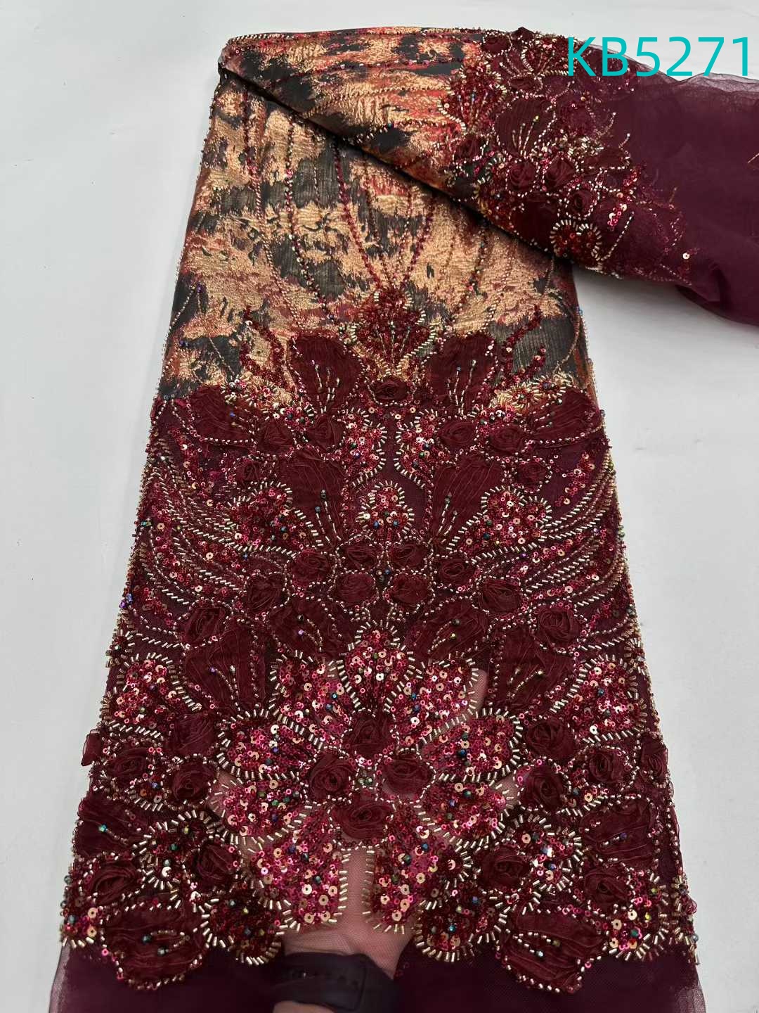 Nigerian Lace Fabric 5 Yards H - Sewing Velvet Fabric incelemesi ve fiyatı