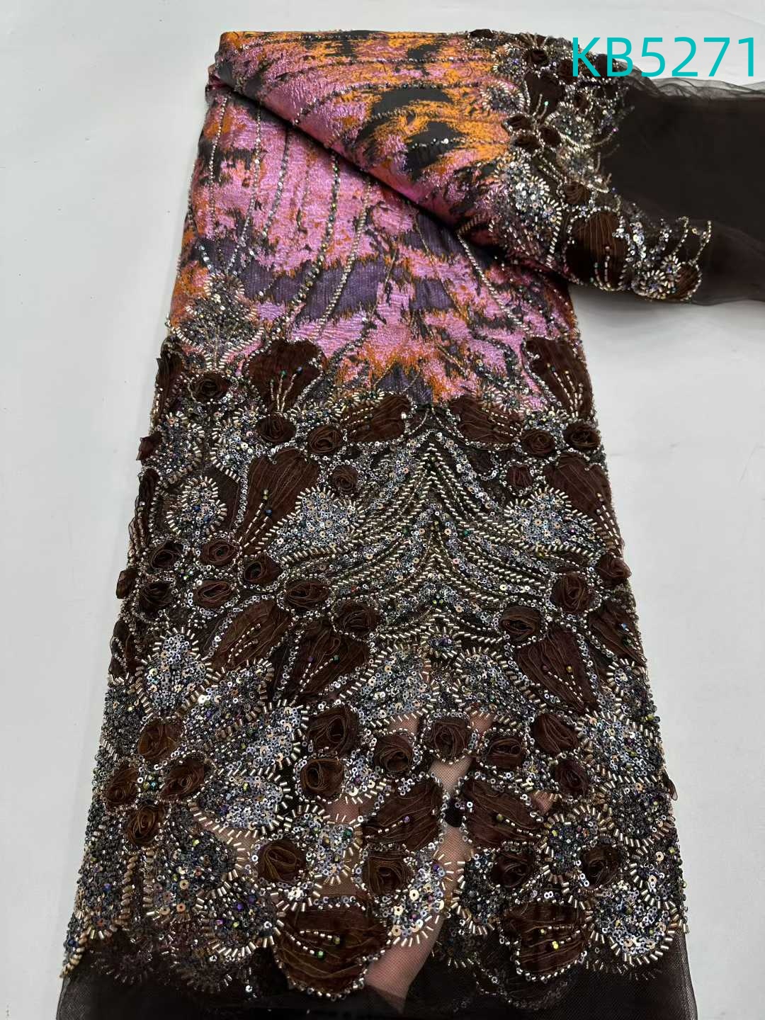 Nigerian Lace Fabric 5 Yards H - Sewing Velvet Fabric incelemesi ve fiyatı