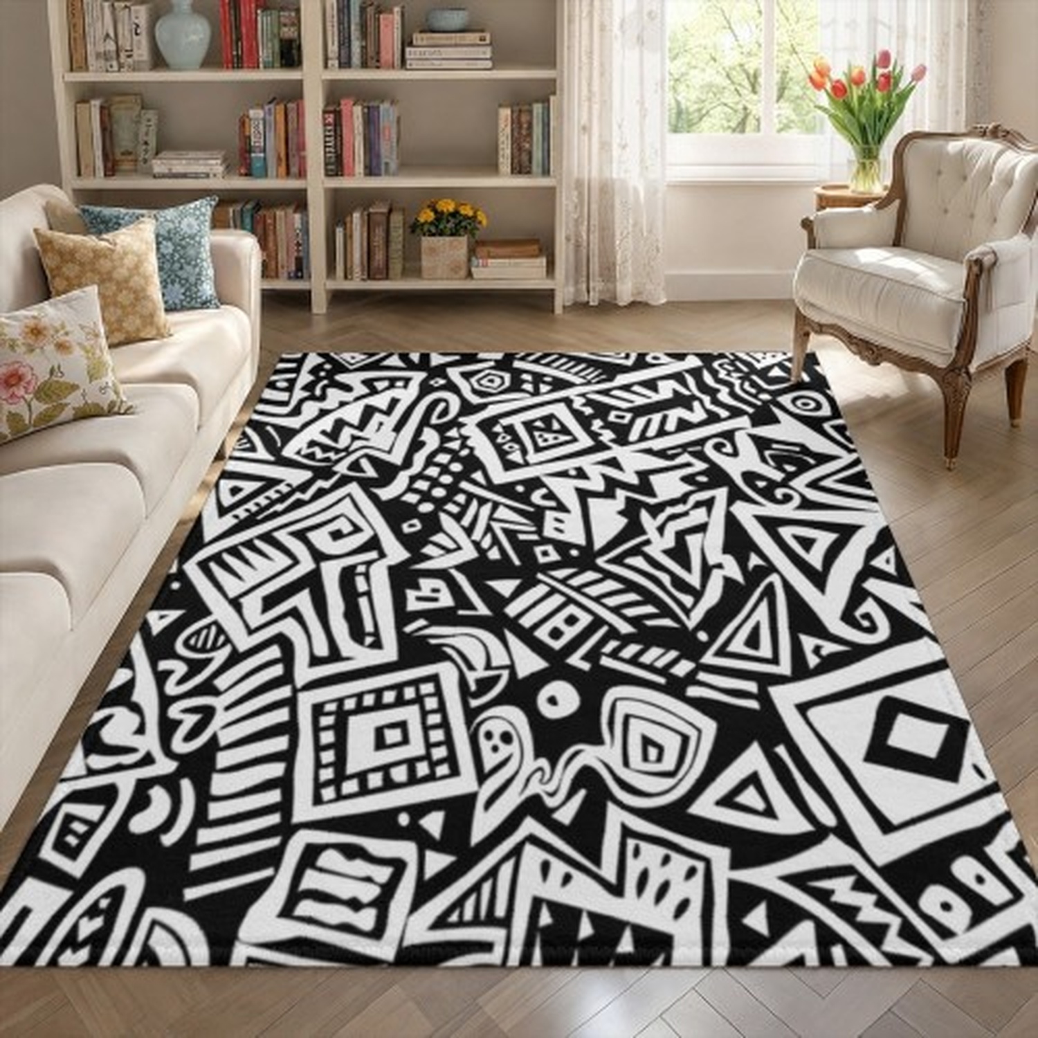 Vintage Wave Pattern Rug: Mid- - Century Textile & Sewing Supply Saskatoon Sk incelemesi ve fiyatı