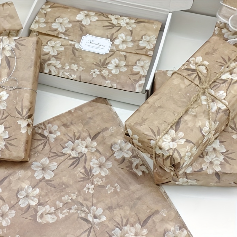 10/25pcs of Brown Apricot Blos - Pattern Tissue Paper incelemesi ve fiyatı