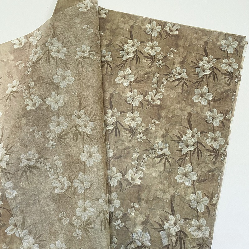 10/25pcs of Brown Apricot Blos - Pattern Tissue Paper incelemesi ve fiyatı