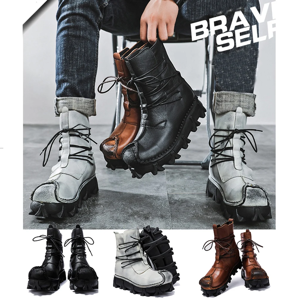 Men's Genuine Leather Skull Bo - Sewing Latex incelemesi ve fiyatı